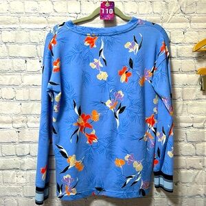 B Young Size Medium Soft Blue Floral Sweater